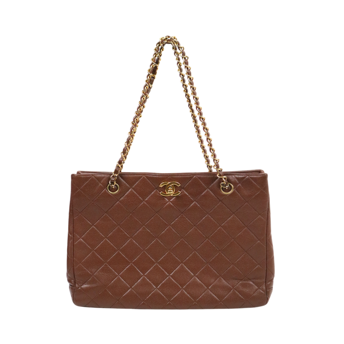 샤넬 브라운 캐비어 퀼팅 CC 체인 숄더백 C-A63068T(Chanel Brown Caviar Quilted CC Chain Shoulder Bag C-A63068T)