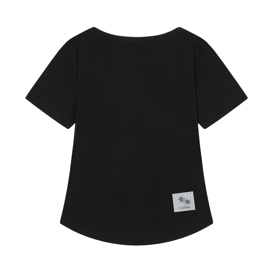 코이리스 아리나 버튼 크롭 굴림 반팔 티 블랙(Coris Arina Button Crop Half T Black) - 2