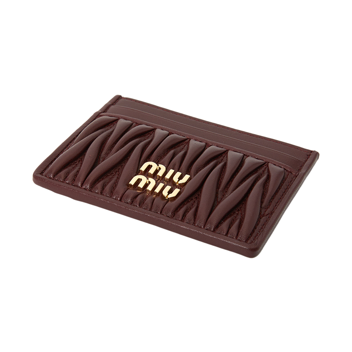 [25% 쿠폰] 미우미우 마테라쎄 카드 홀더 월렛 브라운([25% 쿠폰] Miu Miu Matelasse Card Holder Wallet Brown) - 4