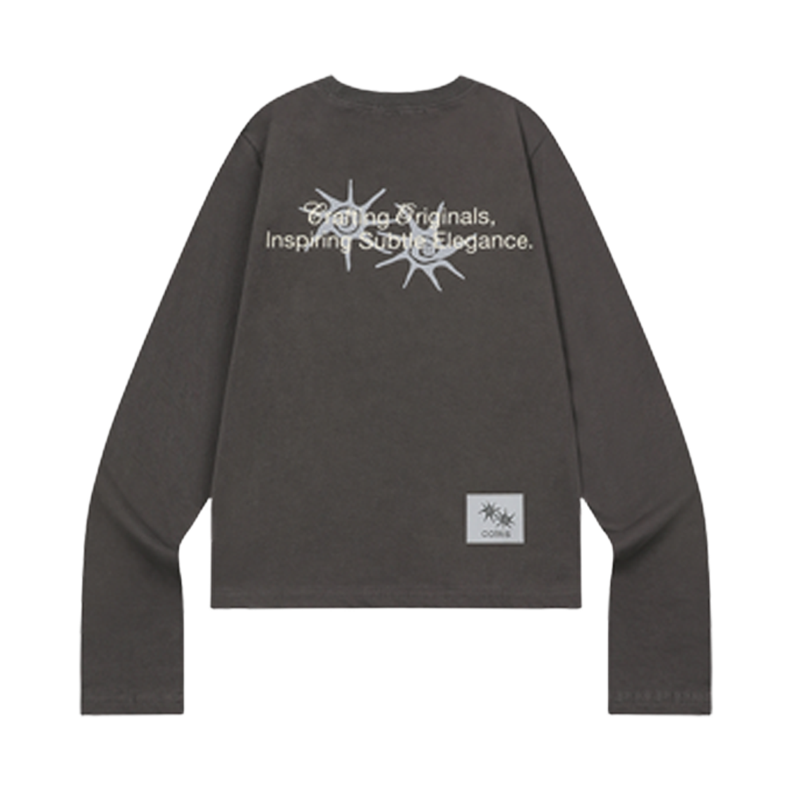 C-P00000IL Coiris Ronek Back Lettering Long Sleeve T Charcoal