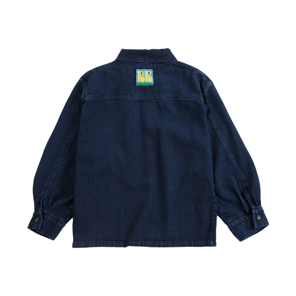 (키즈) 보보쇼즈 태그 데님 셔츠 미드나잇 블루((Kids) Bobo Choses Tag Denim Shirt Midnight Blue) - 2
