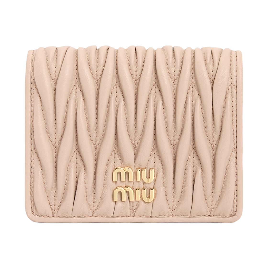 [25% 쿠폰] 미우 미우 스몰 마테라쎄 나파 레더 반지갑 파우더 핑크([25% 쿠폰] Miu Miu Small Matelasse Nappa Leather Wallet Powder Pink) - 2