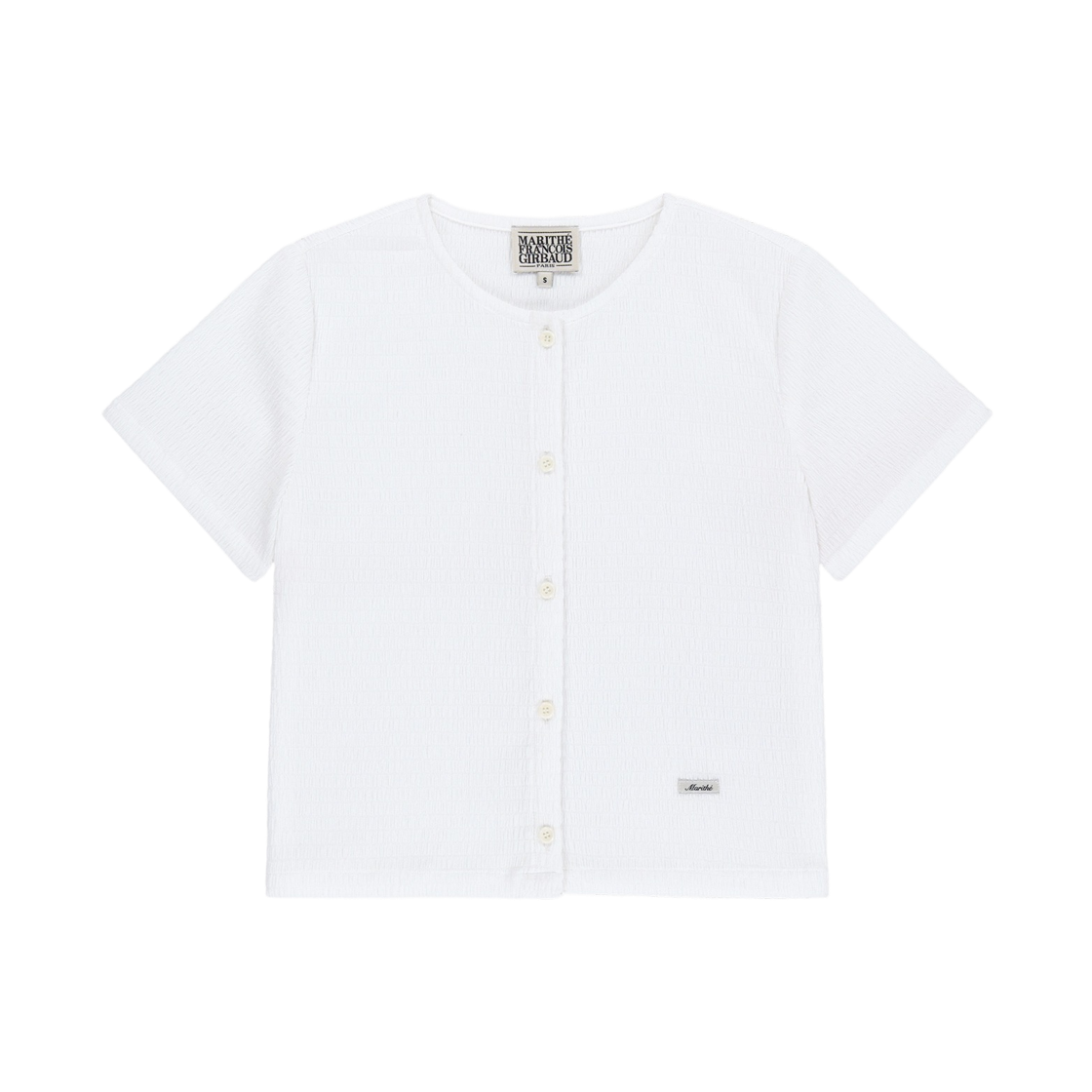 (W) 마리떼 프랑소와 저버 크링클 슬리브리스 가디건 셋업 화이트((W) Marithe Francois Girbaud Crinkle Sleeveless Cardigan Set Up White)