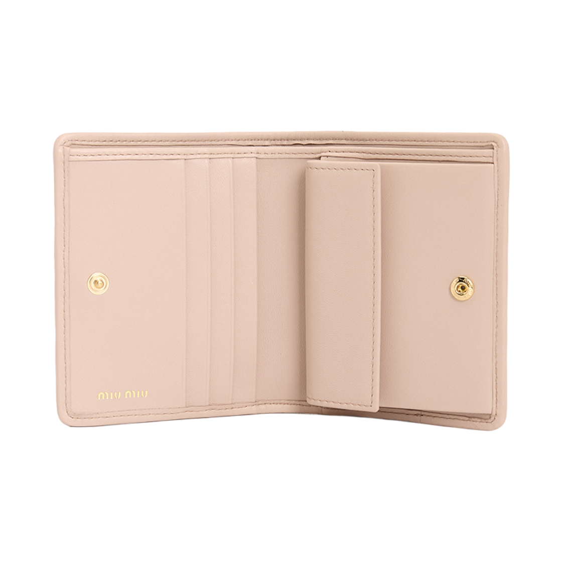[25% 쿠폰] 미우 미우 스몰 마테라쎄 나파 레더 반지갑 파우더 핑크([25% 쿠폰] Miu Miu Small Matelasse Nappa Leather Wallet Powder Pink) - 5