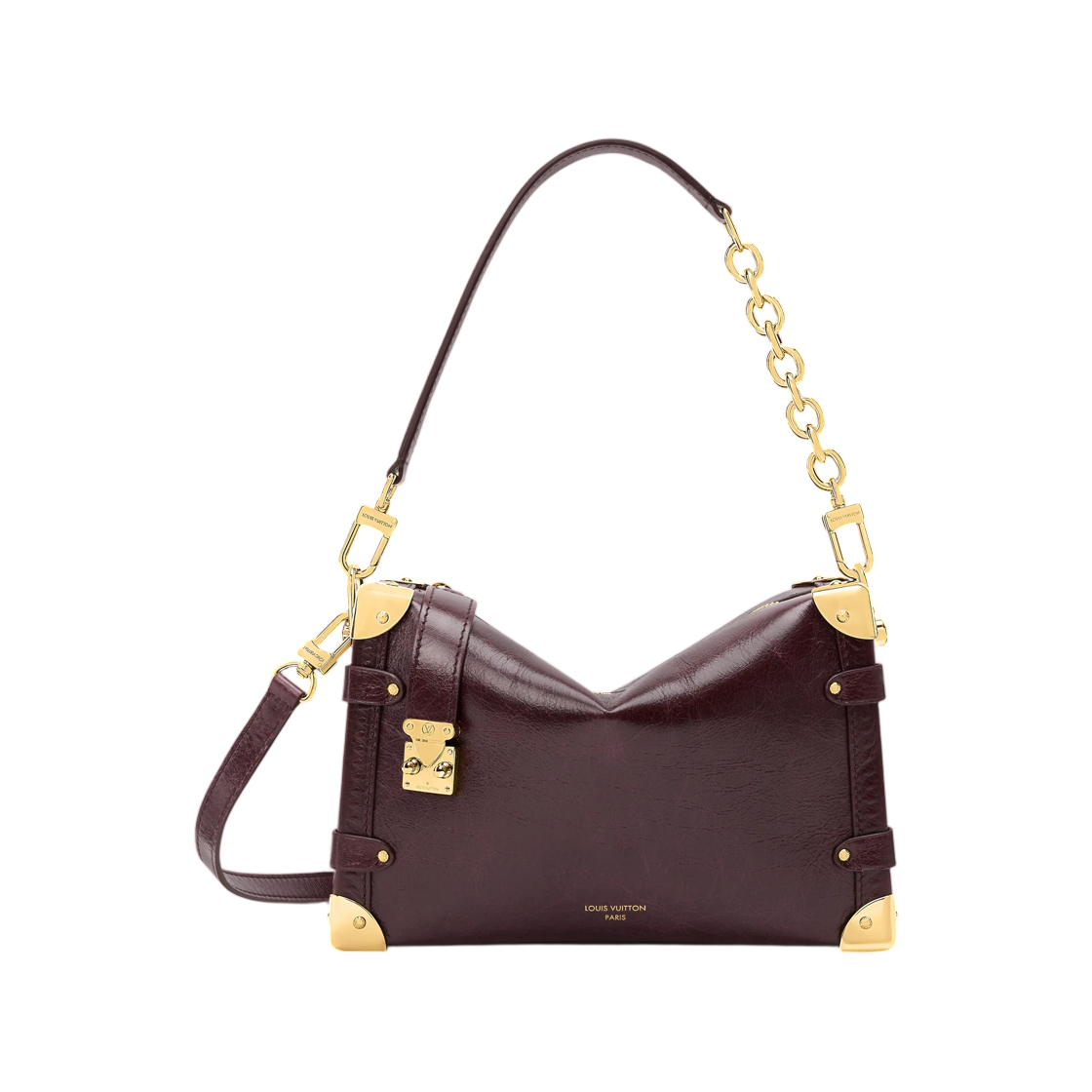 M3A307 Louis Vuitton Side Trunk MM Saga Acajou Monogram Rouge