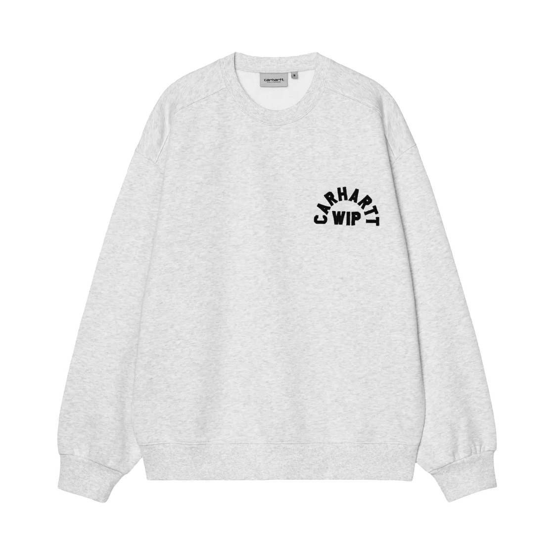 I037266-11T-06 Carhartt WIP Arch Script Sweat Ash Heather Dark Navy