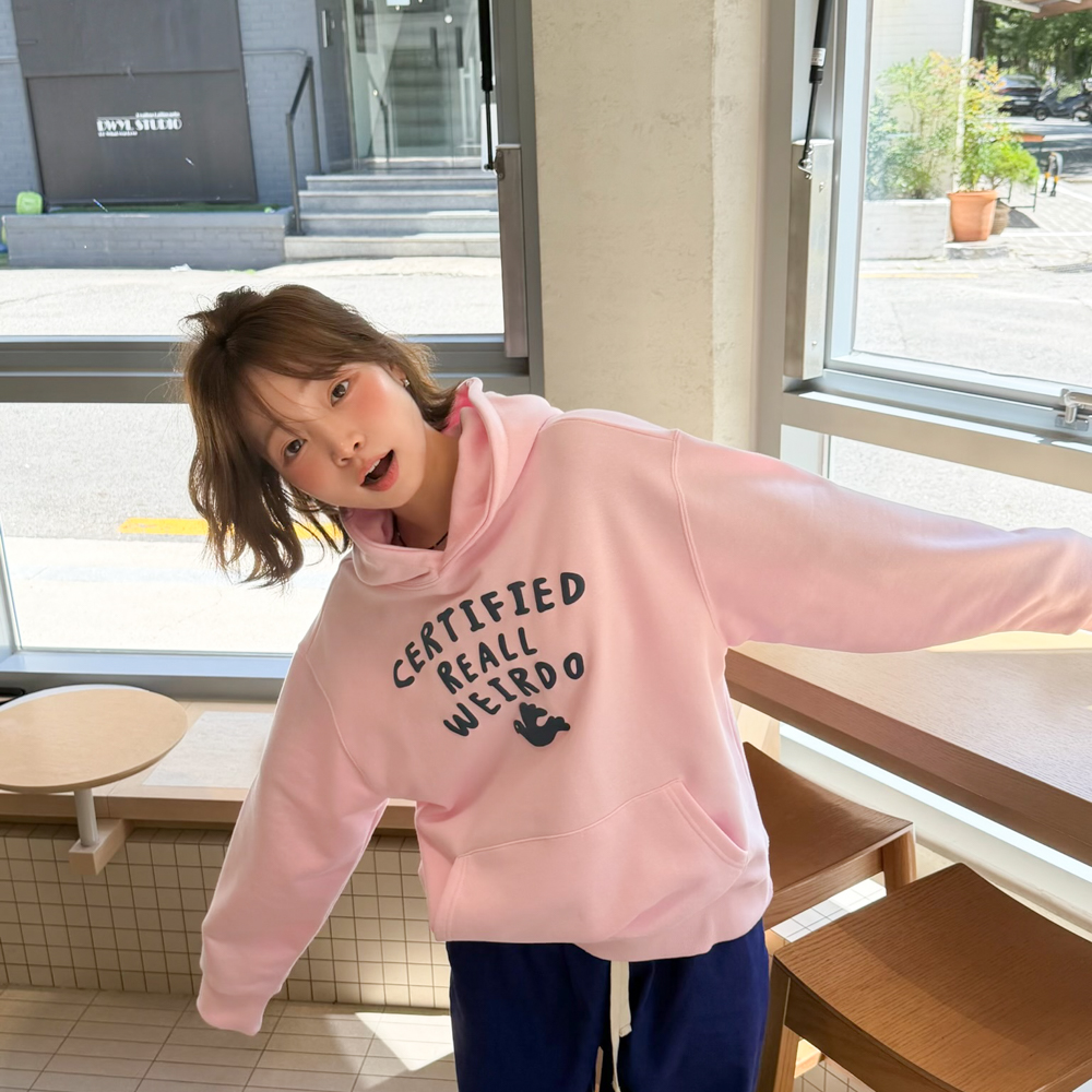 아모우 윌도 후디 핑크(AMOU Weirdo Hoodie Pink) - 4