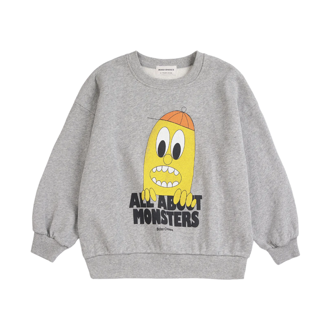 (키즈) 보보쇼즈 빅투스 레몬 스웨트셔츠 라이트 헤더 그레이((Kids) Bobo Choses Bigtooth Lemon Sweatshirt Light Heather Grey)