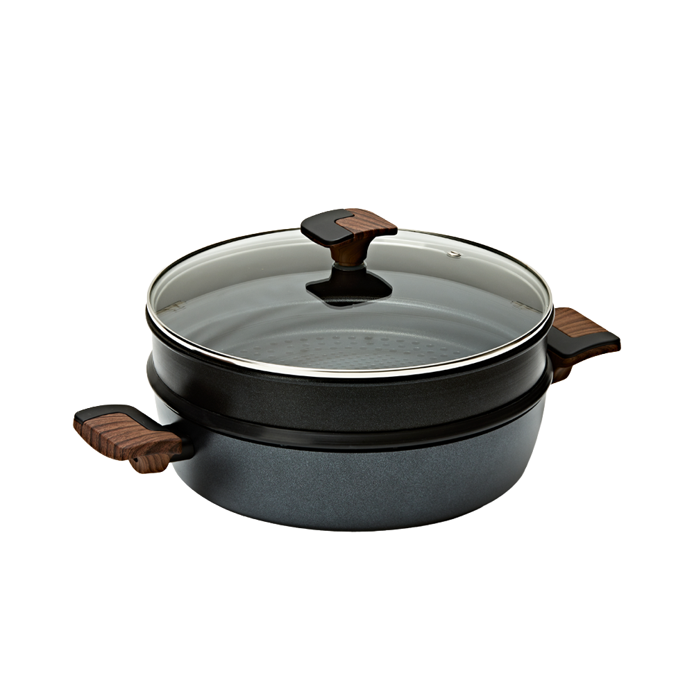 Carino party pan set Silvat Carino IH Induction Party Steamer Pan 28cm with Glass Lid SET