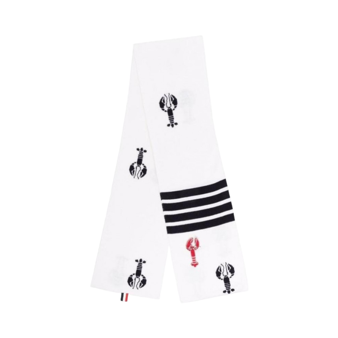 FKS056E-Y1002-100 (W) Thom Browne Intarsia Knit Muffler White