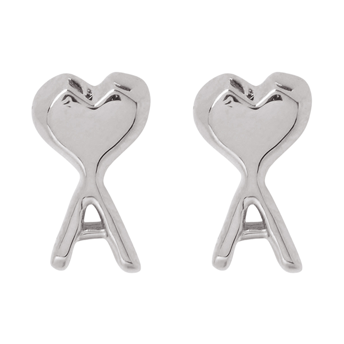 [25% 쿠폰] 아미 골드 브래스 아미 드 하트 해머드 이어링 실버([25% 쿠폰] AMI Gold Brass Ami De Coeur Hammered Earrings Silver) - 3