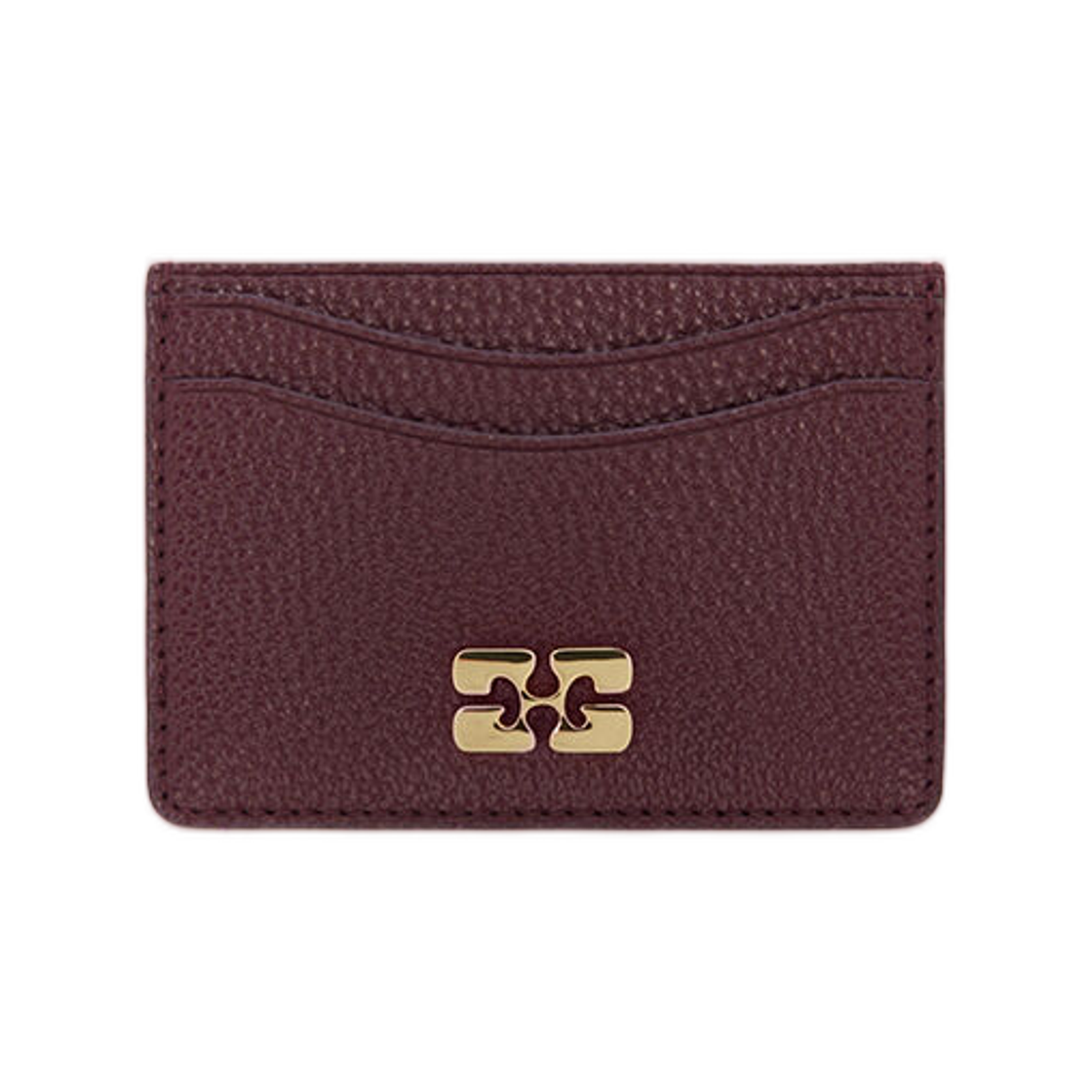 가니 보우 카드 홀더 그레인드 버건디 포트 로얄(Ganni Bou Card Holder in Grained Burgundy Port Royale)
