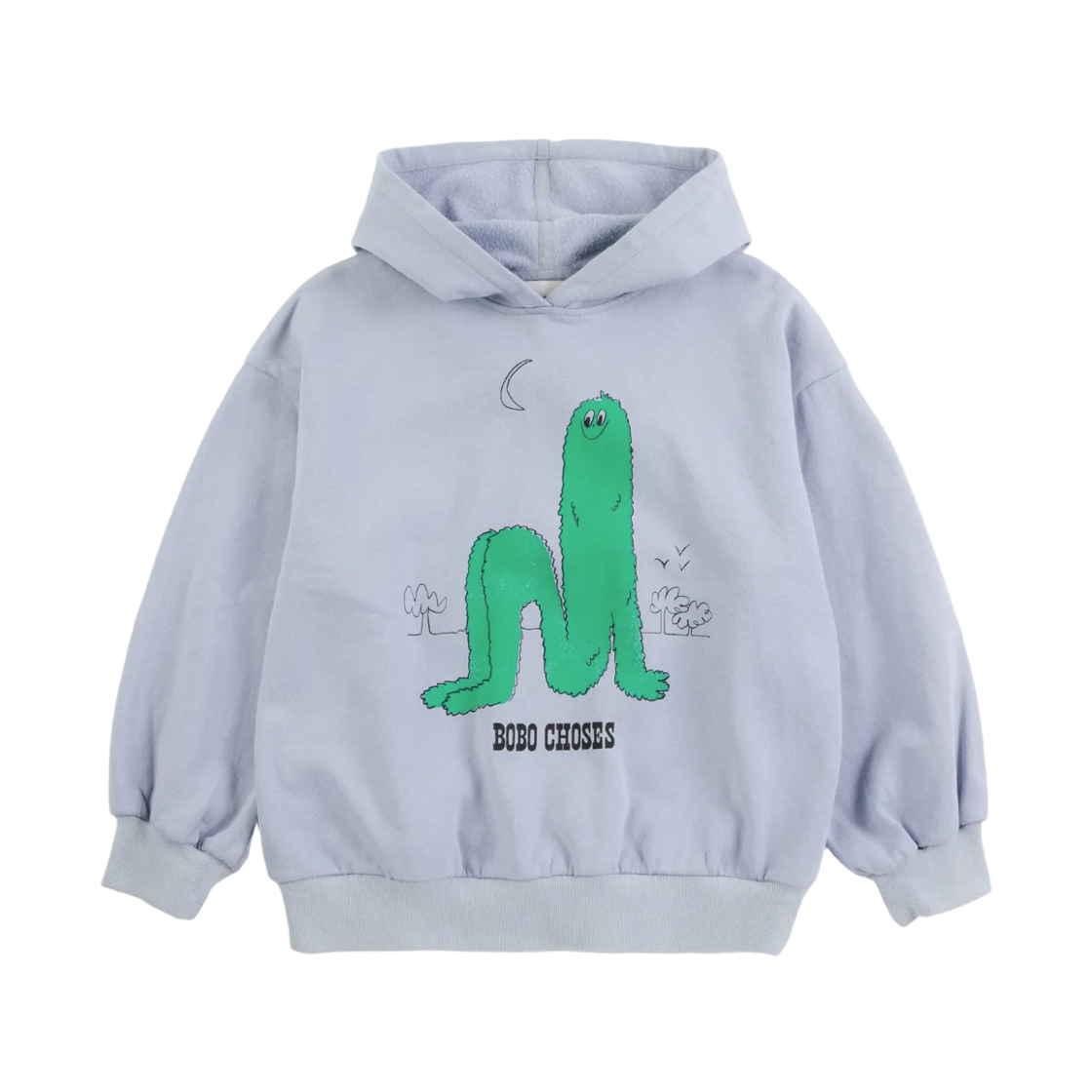 (키즈) 보보쇼즈 롱 퍼프 후드 라이트 블루((Kids) Bobo Choses Long Puff Hoodie Light Blue)