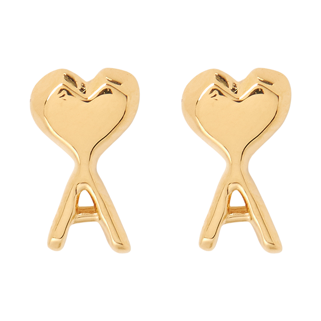 [25% 쿠폰] 아미 골드 브래스 아미 드 하트 해머드 이어링 골드([25% 쿠폰] AMI Gold Brass Ami De Coeur Hammered Earrings Gold) - 3