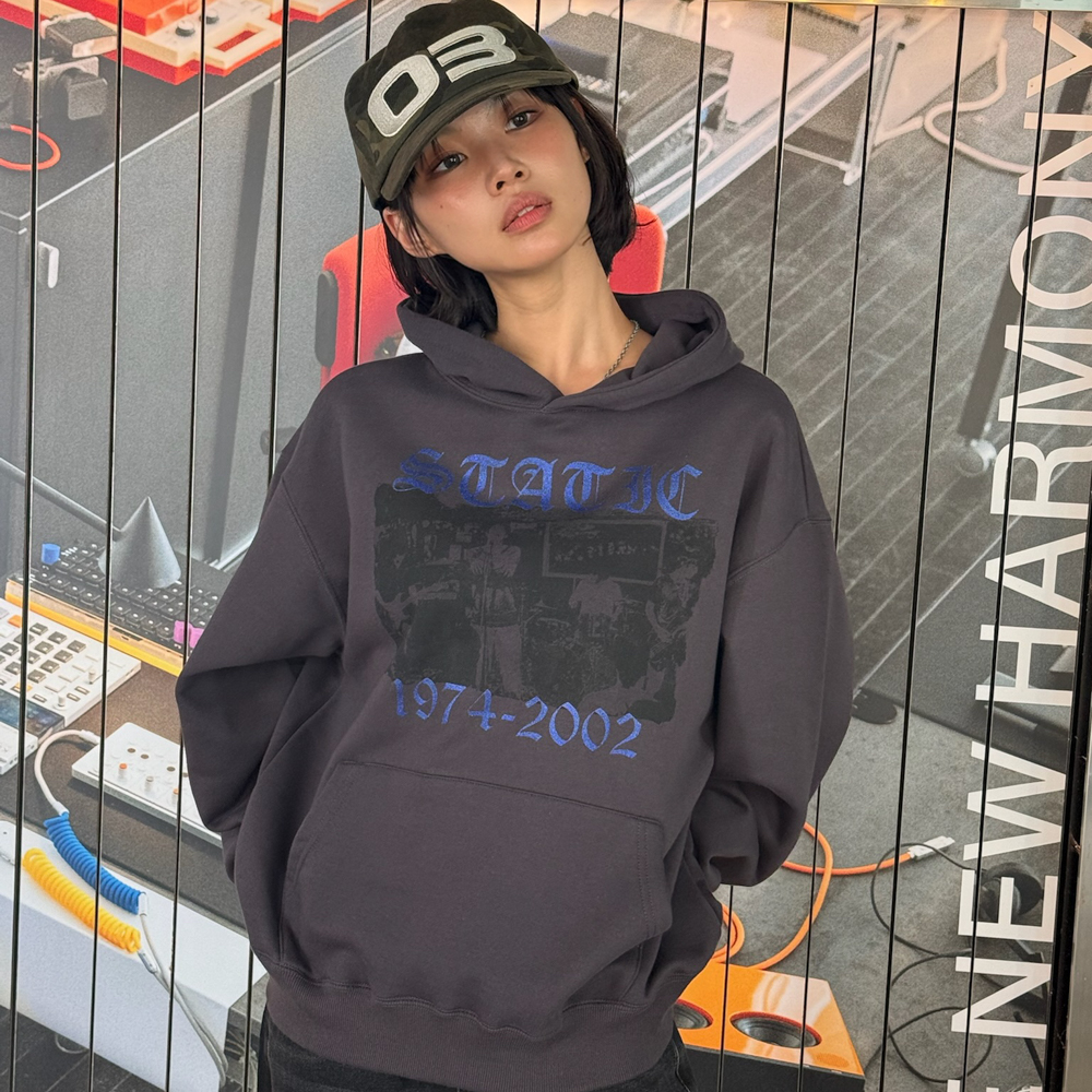 아모우 스태틱 후디 차콜그레이(AMOU Static Hoodie Chacoal Gray) - 4