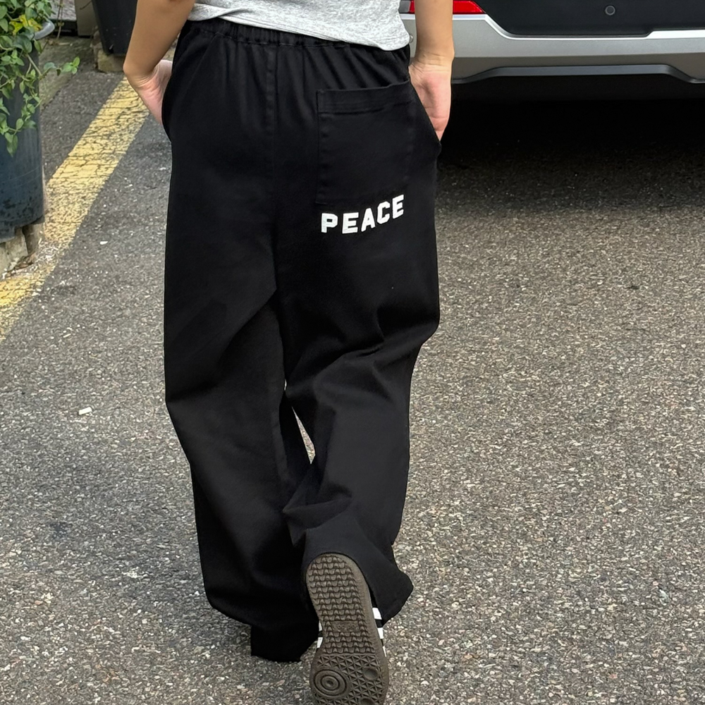 아모우 피스 세미 플레어 치노 팬츠 블랙(AMOU Peace Semi Flare Chino Pants Black) - 5