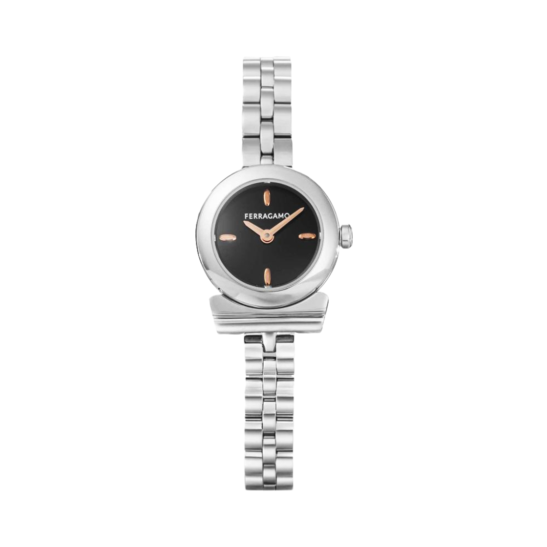SFKK01723 [25% 쿠폰] (W) Ferragamo Gancini Quartz 22.5mm Stainless Steel Black Silver