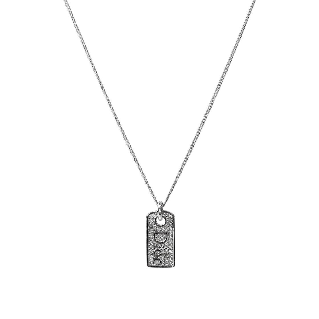 ITOMVA42WQ68 Dior Cubic Plate Silver Necklace A-B62132