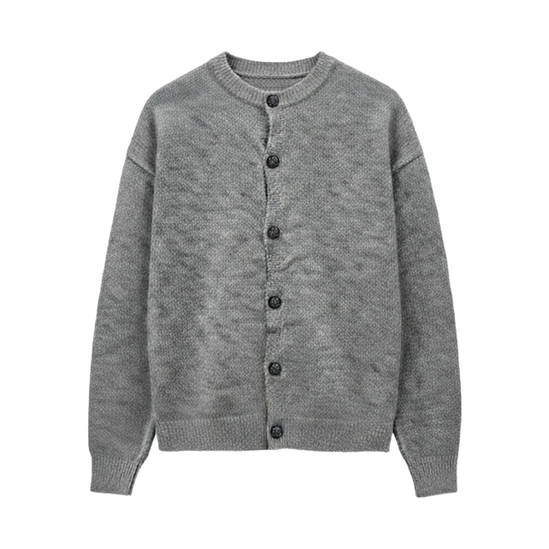 GC포스크롭가디건-그레이 GCLIP Soft Semi-Crop Knit Cardigan Gray