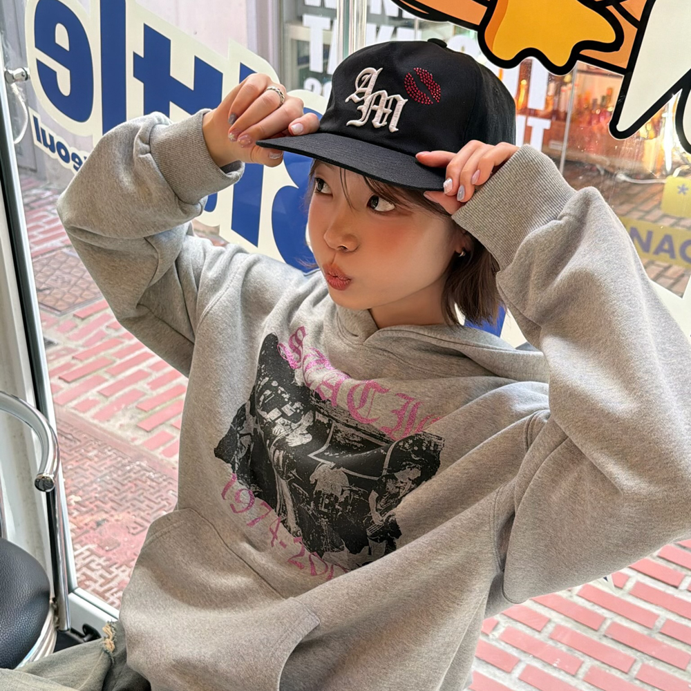 아모우 스태틱 후디 그레이(AMOU Static Hoodie Gray) - 4