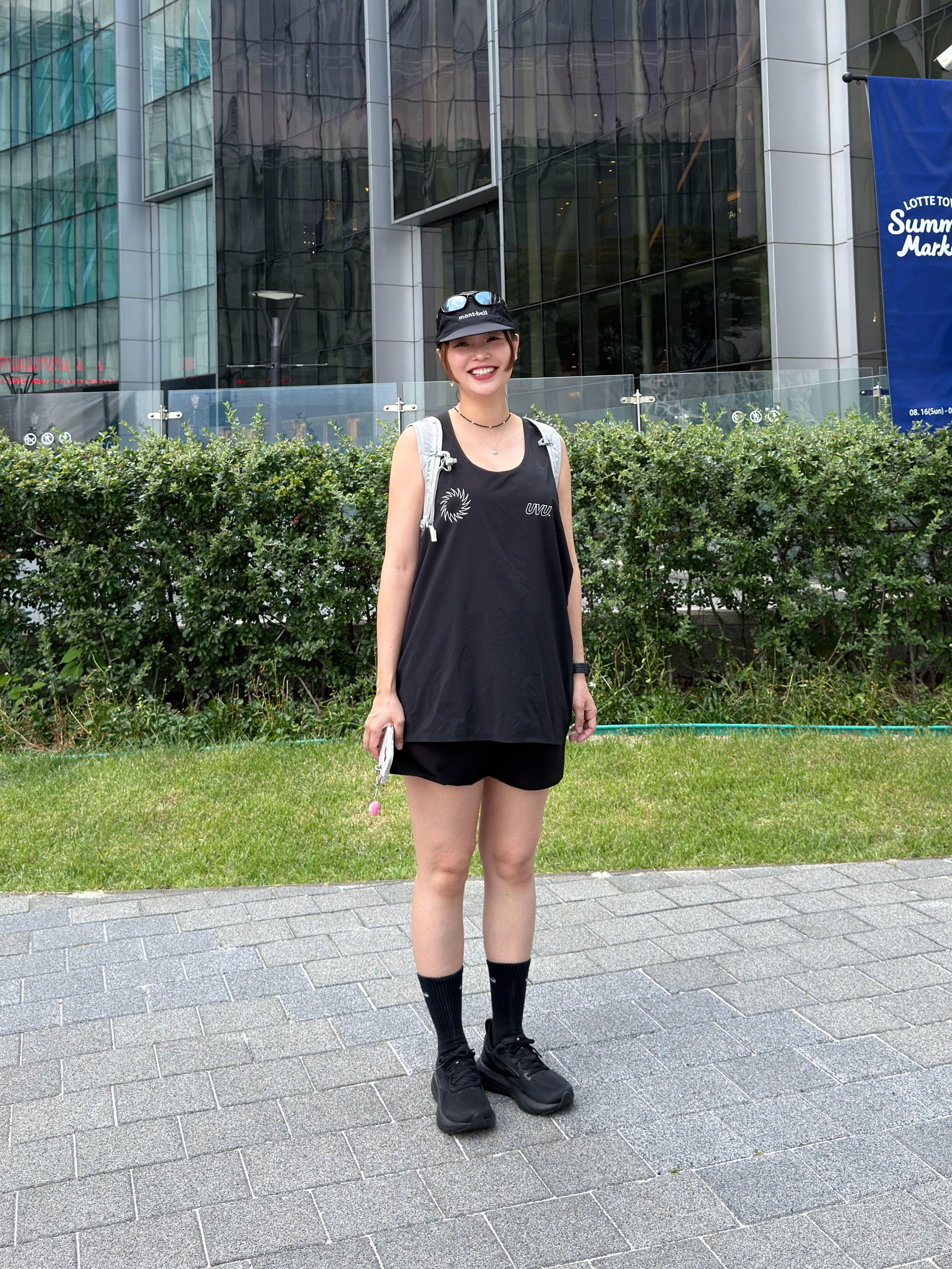 UVU Running Vest Black, Brooks Running Glycerin 22 Black - D Medium 착용 스타일 - 4