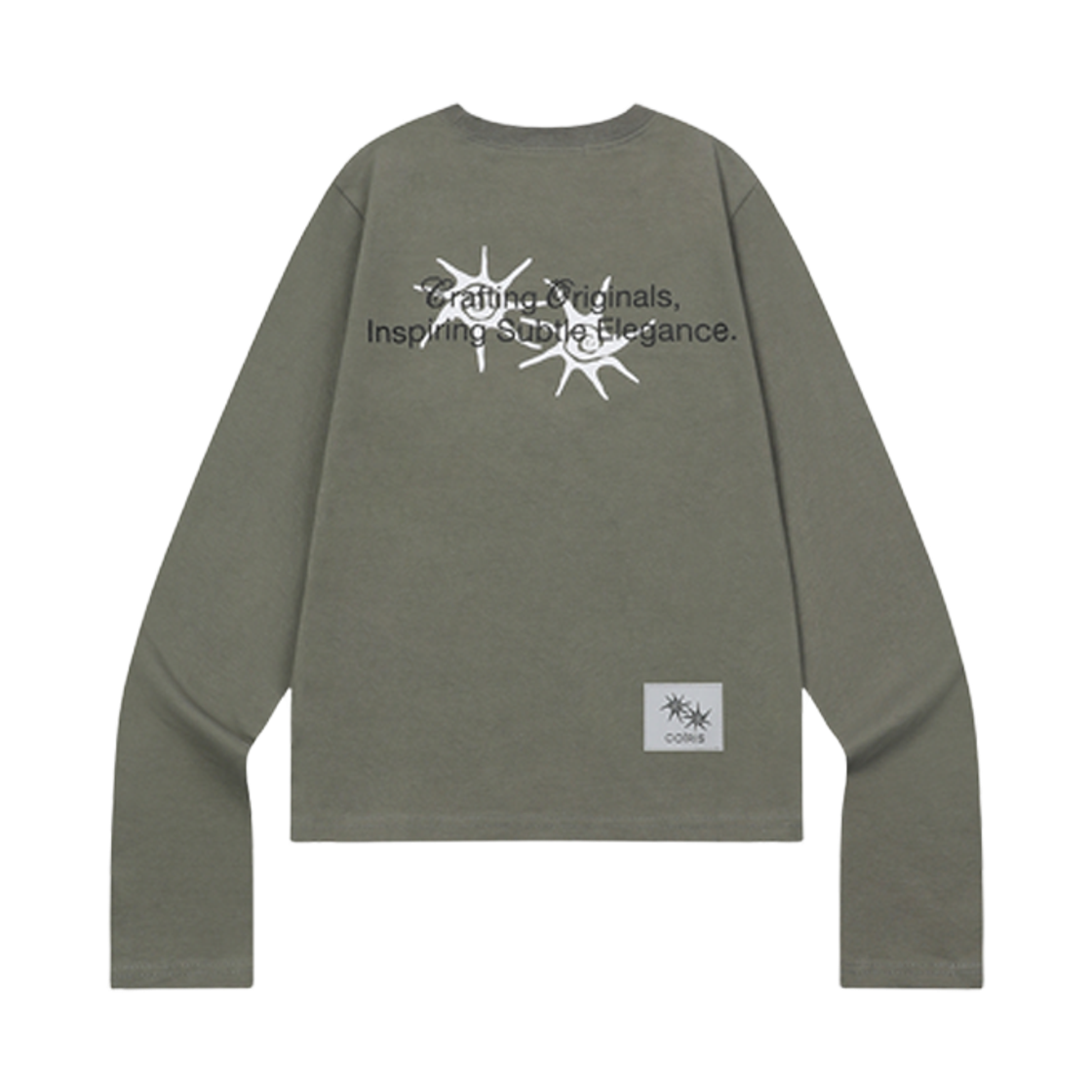 C-P00000IL Coiris Ronek Back Lettering Long Sleeve T Khaki