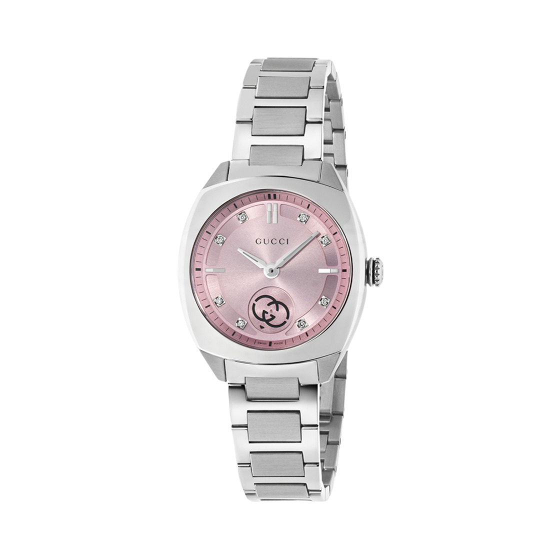 YA142511 [15% 쿠폰] (W) Gucci Interlocking Quartz 29mm Stainless Steel Pink Diamonds