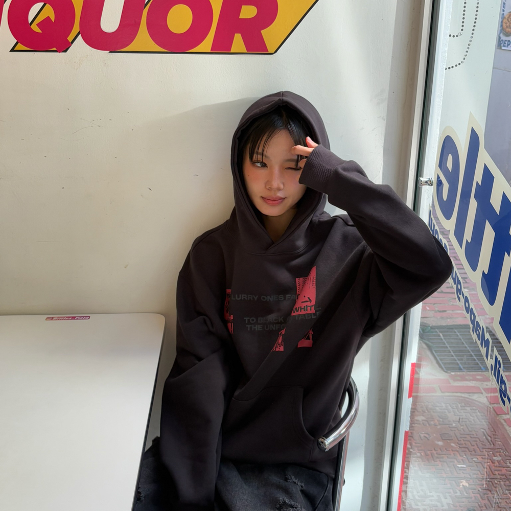 아모우 페이드 픽쳐 후디 블랙(AMOU Fade Picture Hoodie Black) - 6