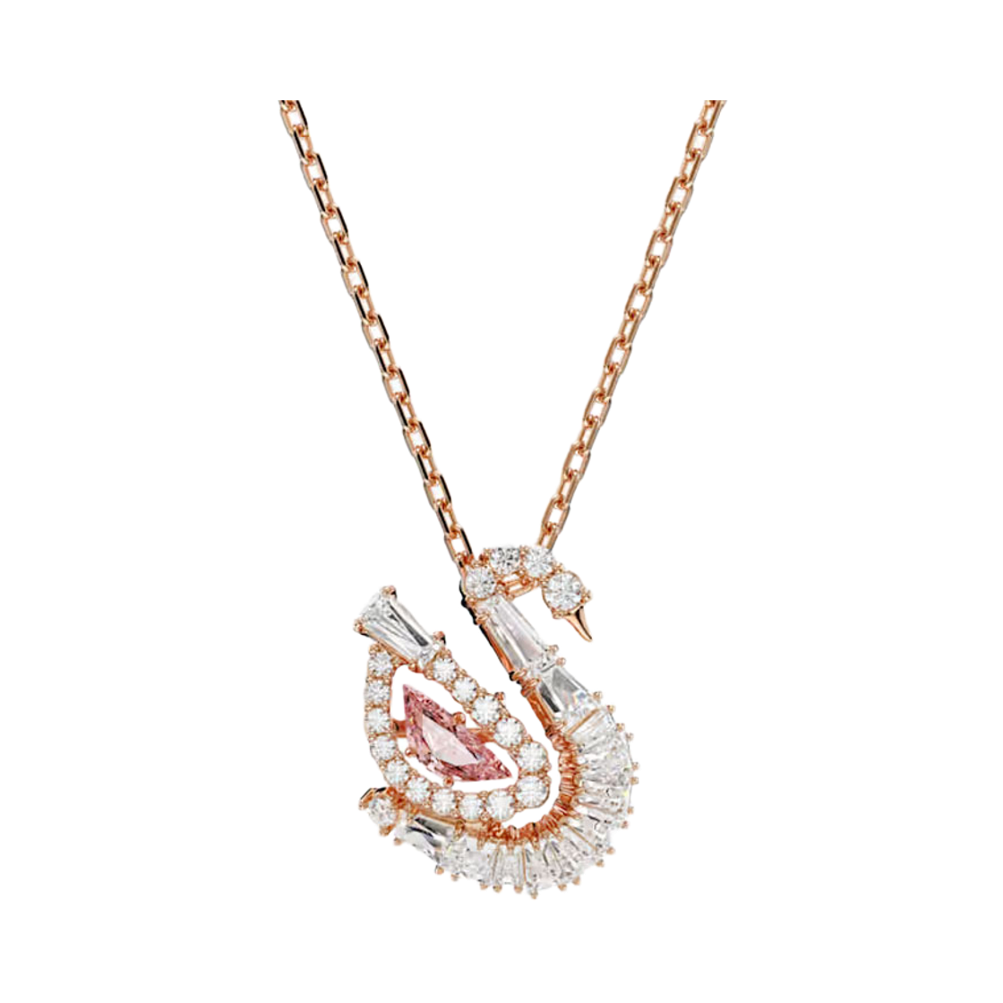 SW5732414 [20% 쿠폰] (쇼핑백 포함) (W) Swarovski Swan Pendant Mixed Cut Swan Pink