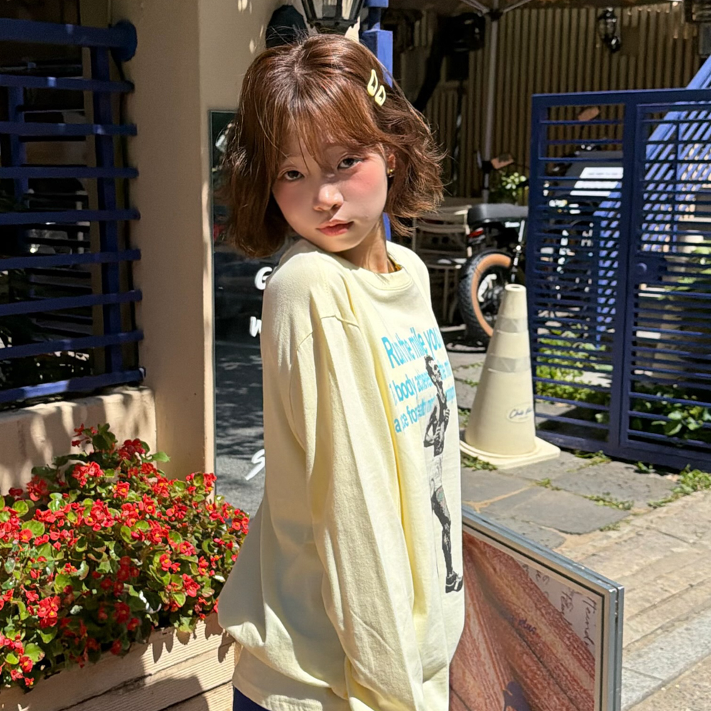 아모우 런 더 마일 롱슬리브 레몬(AMOU Run The Mile Long Sleeve Lemon) - 4