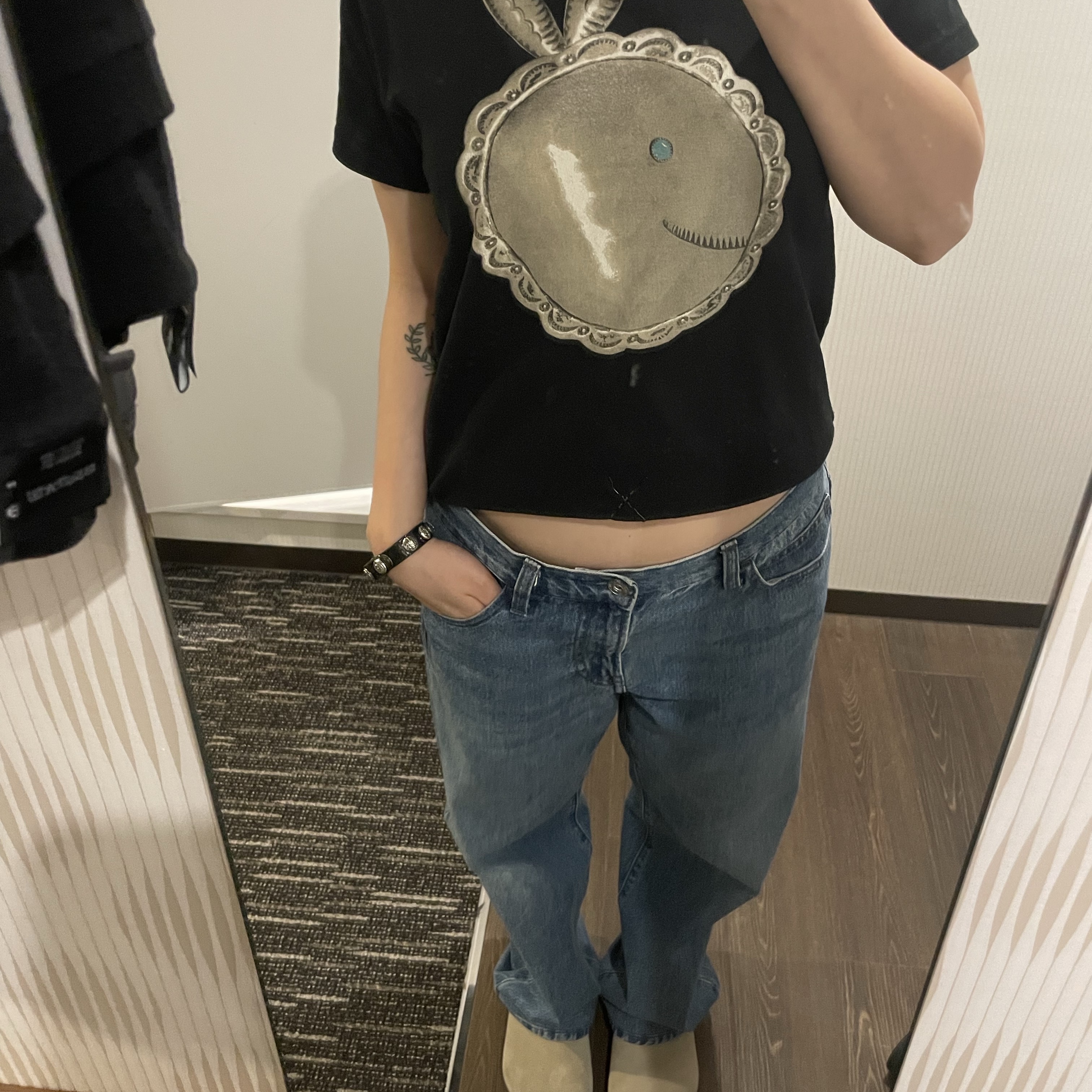 Kapital 20 Tenjiku Big Concho Coneybowypt Crew T-Shirt Black, Birkenstock Boston Soft Footbed Taupe - Regular 착용 스타일