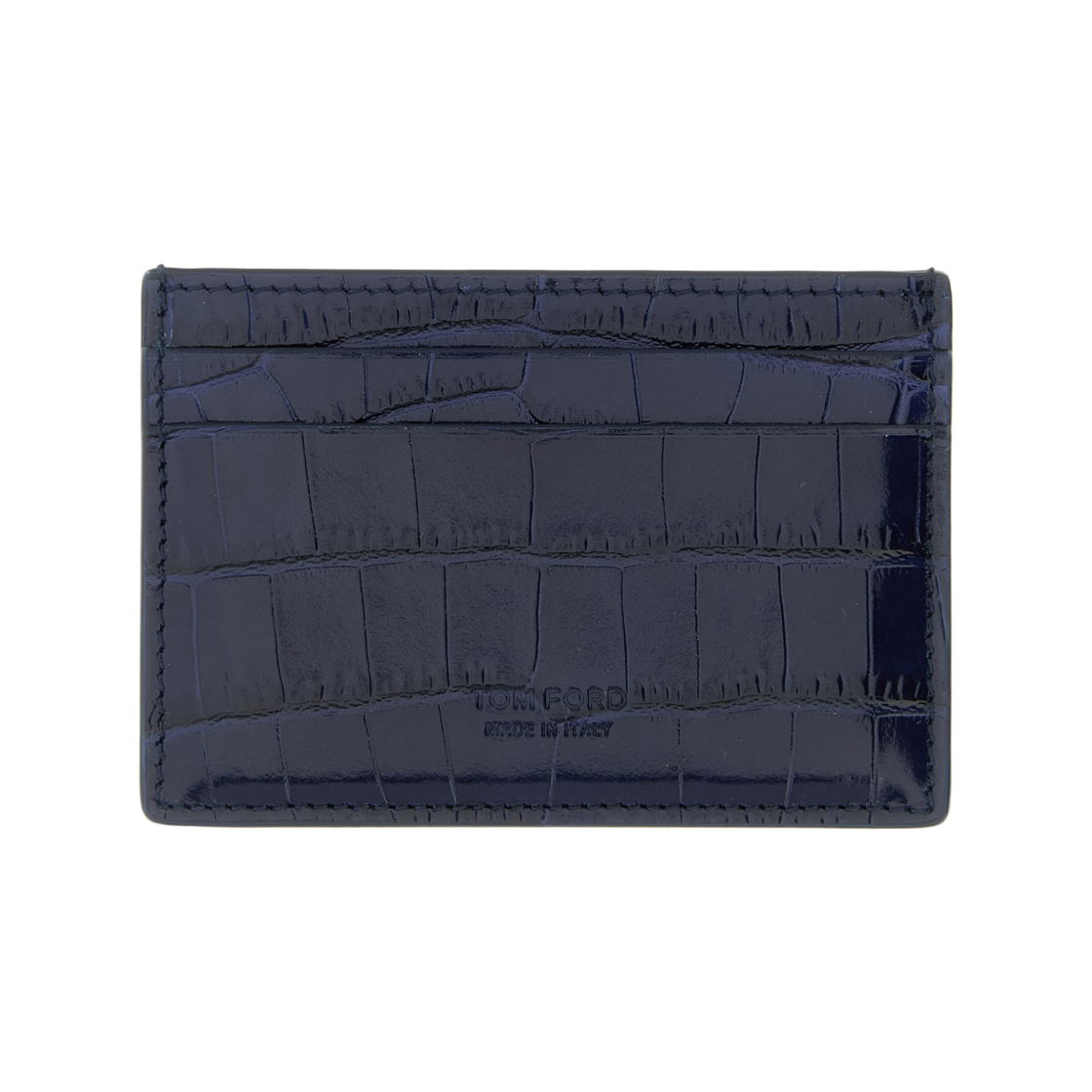 Y0413-LCL439S-UDJ Tom Ford Crocodile Card Holder Blue