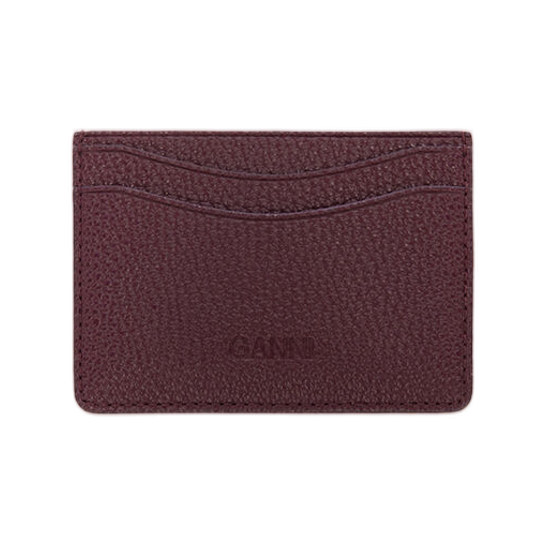 가니 보우 카드 홀더 그레인드 버건디 포트 로얄(Ganni Bou Card Holder in Grained Burgundy Port Royale) - 2