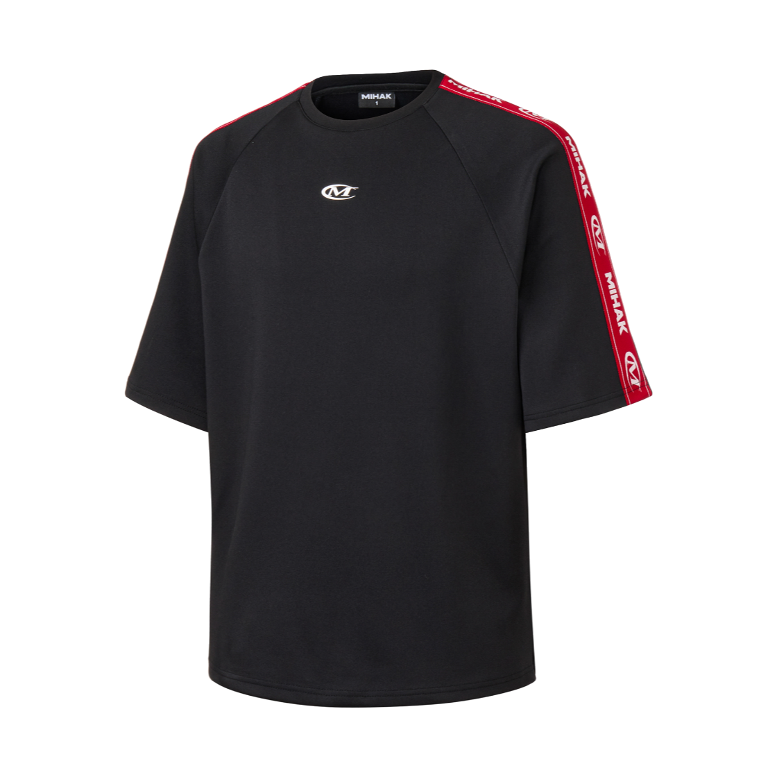 26SMT-1213BK MIHAK Lettering Tape Track T-shirt Black