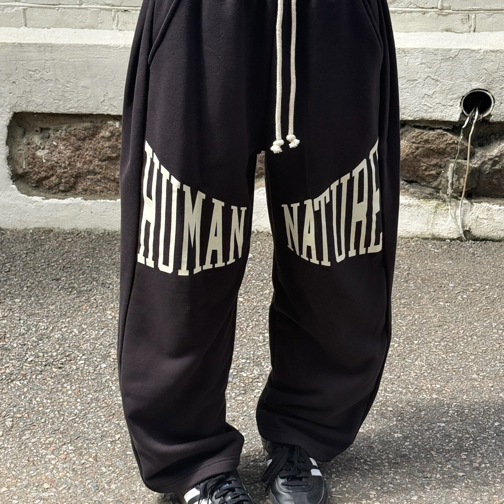 아모우 휴먼 네이처 스웻 팬츠 블랙(AMOU Human Nature Sweat Pants Black) - 4