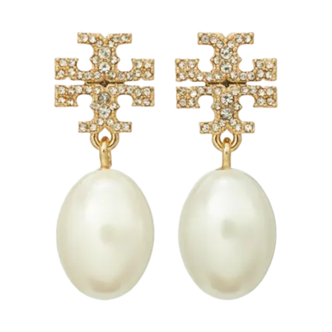 (W) 토리버치 키라 페이브 펄 드랍 이어링 토리 골드 펄((W) Tory Burch Kira Pave Pearl Drop Earring Tory Gold Pearl)