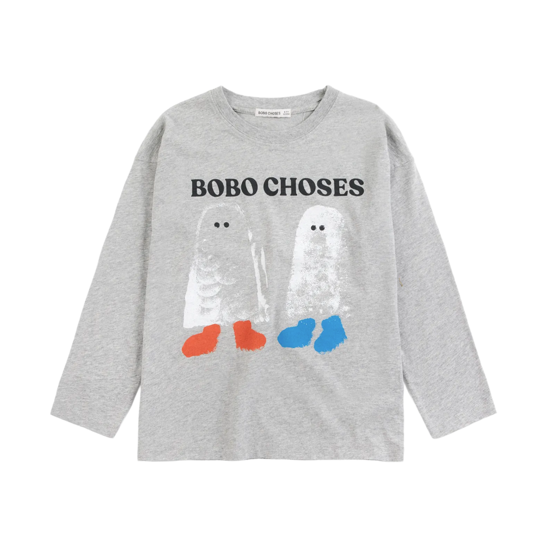 (키즈) 보보쇼즈 부티 고스트 티셔츠 헤더 그레이((Kids) Bobo Choses Booty Ghost T-Shirt Heather Grey) - 1