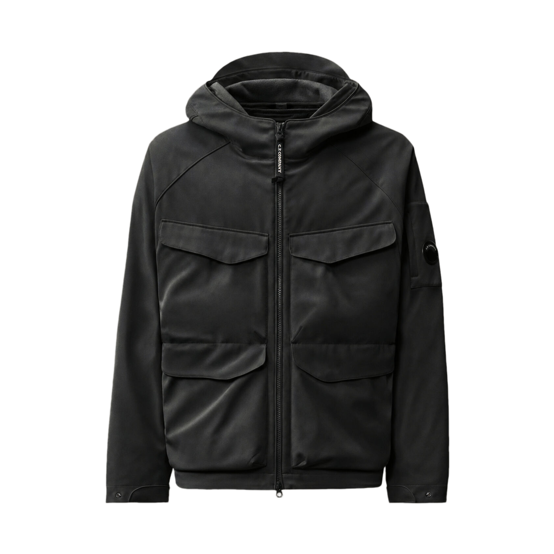 21CMOW004A006097A999 C.P. Company C.P. Shell-R Padded Hooded Lens Jacket Black - 26FW