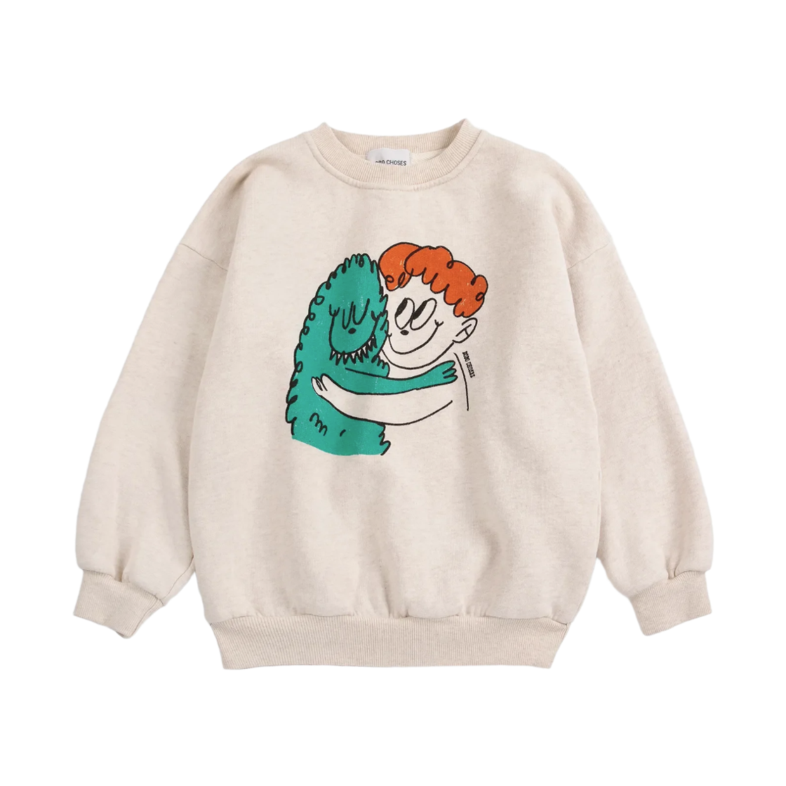 226AC028 (Kids) Bobo Choses Hug Hairy Monster Sweatshirt Beige