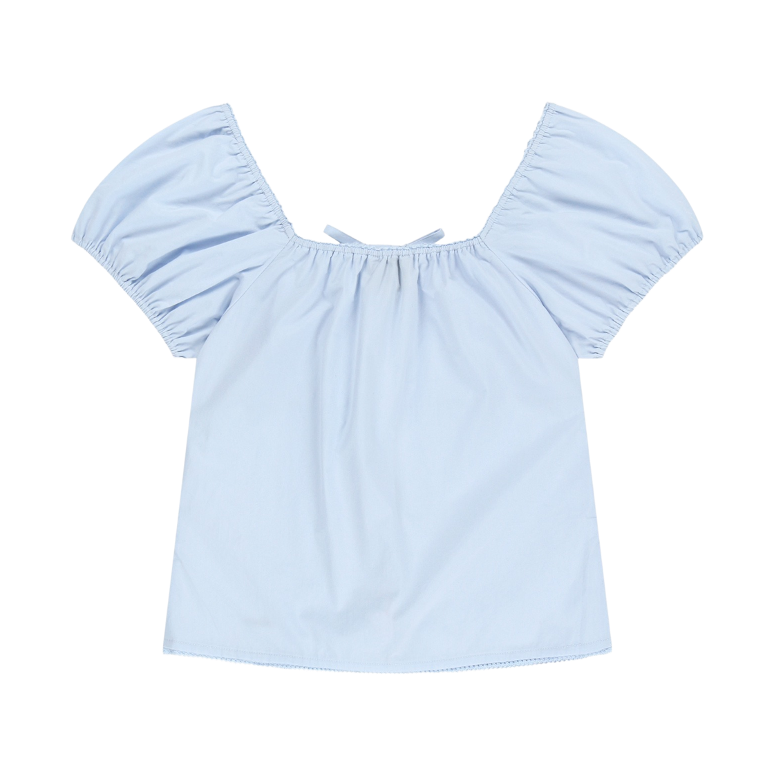 (W) 마리떼 프랑소와 저버 캡 슬리브 리본 블라우스 스카이 블루((W) Marithe Francois Girbaud Cap Sleeve Ribbon Blouse Sky Blue) - 2