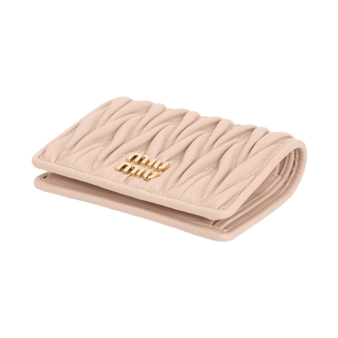 [25% 쿠폰] 미우 미우 스몰 마테라쎄 나파 레더 반지갑 파우더 핑크([25% 쿠폰] Miu Miu Small Matelasse Nappa Leather Wallet Powder Pink) - 4