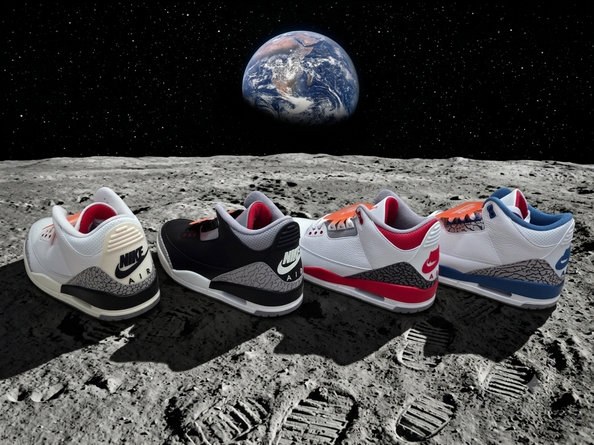 Jordan 3 Retro White Cement Reimagined, Jordan 3 Retro Black Cement 2024 착용 스타일 - 2