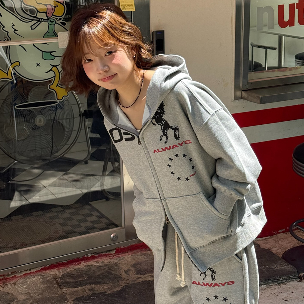 아모우 홀스 스웻 팬츠 그레이(AMOU Horse Sweat pants Gray) - 4