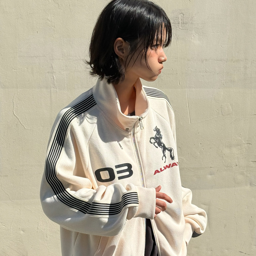 아모우 홀스 트랙 자켓 크림(AMOU Horse Track Jacket Cream) - 6