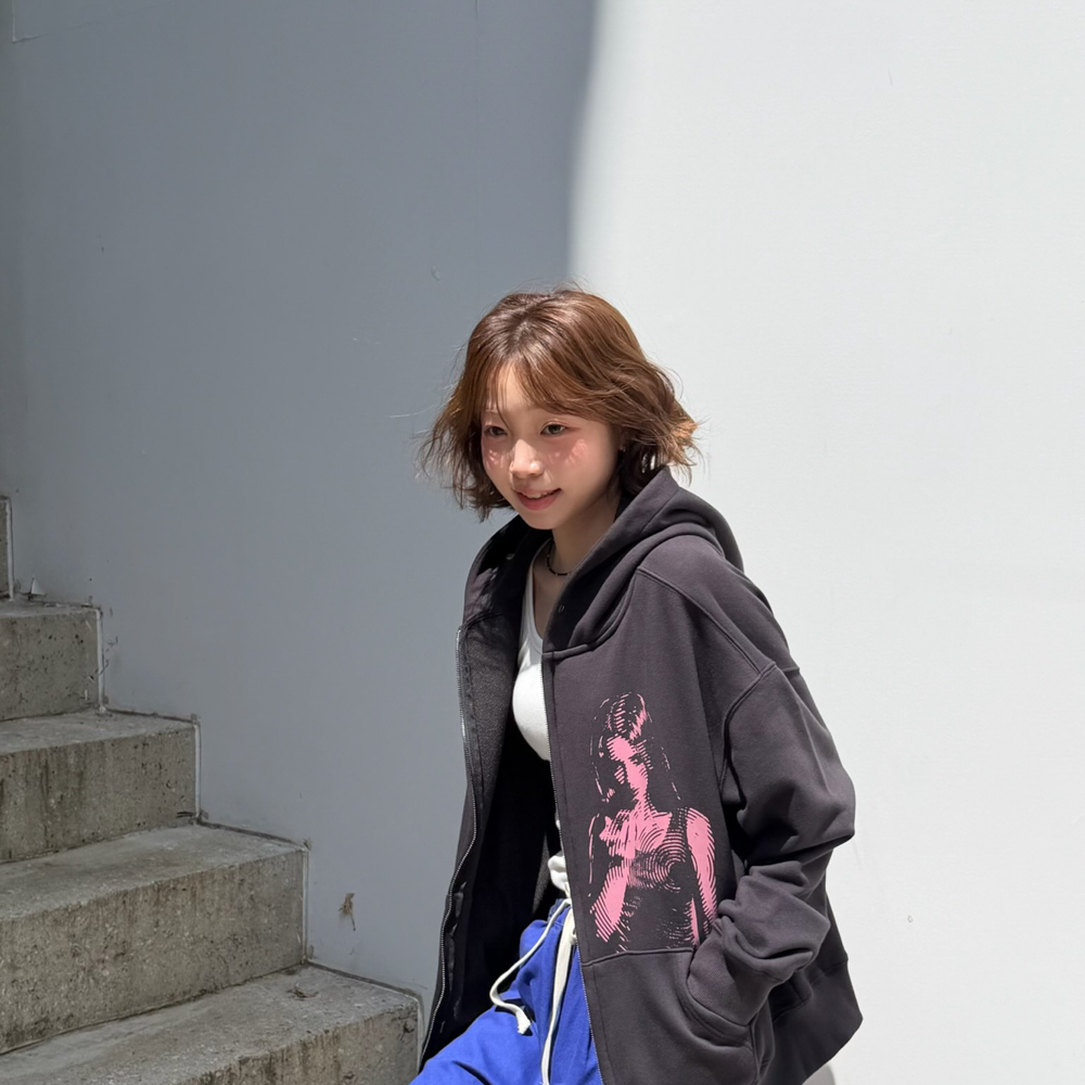 아모우 콜백 후디 집업 블랙(AMOU Call Back Hoodie Zip-up Black) - 5