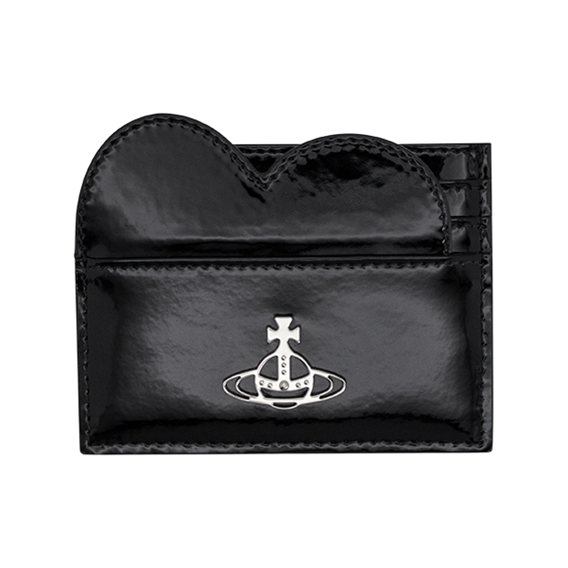 51120006U L001O N403 [25% 쿠폰] Vivienne Westwood Shiny Patent Heart Card Holder Black