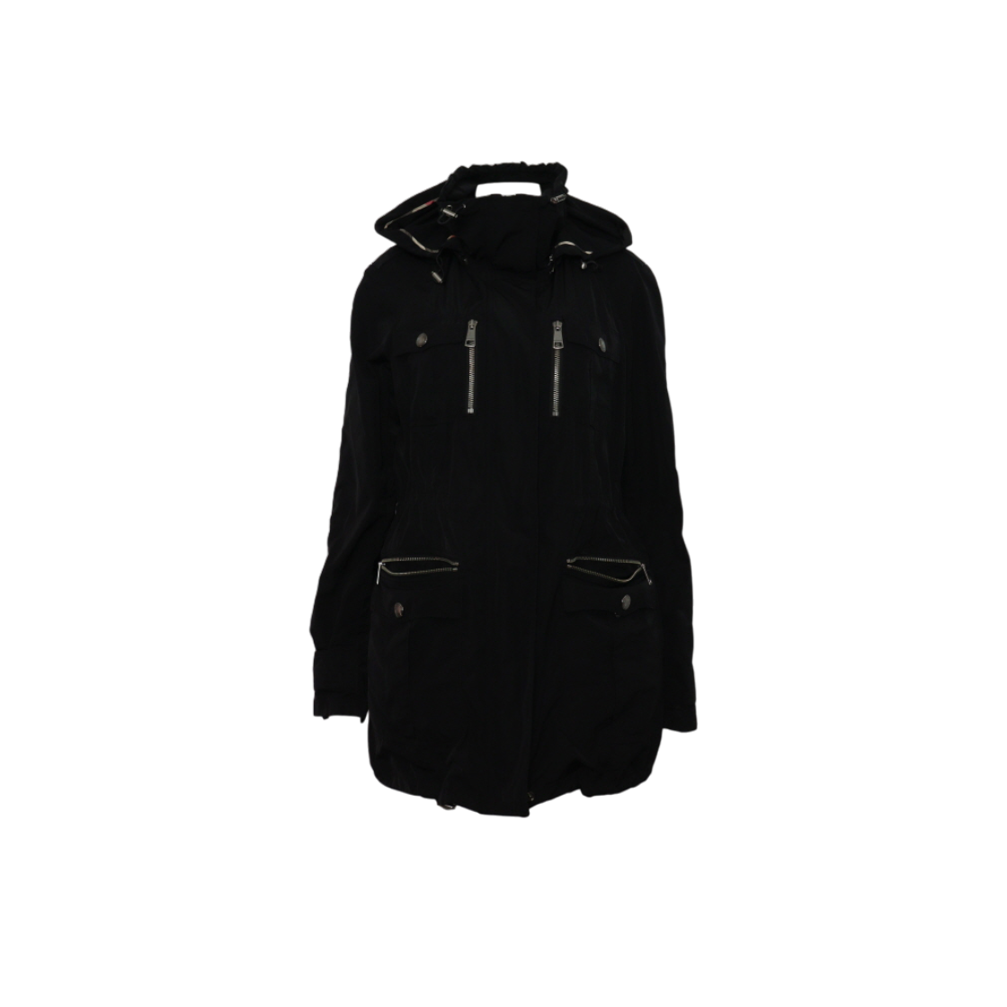 IT9L3JHQB5WC Burberry 3752448 Brit Line Black Nylon Multi Pocket Hooded Jacket