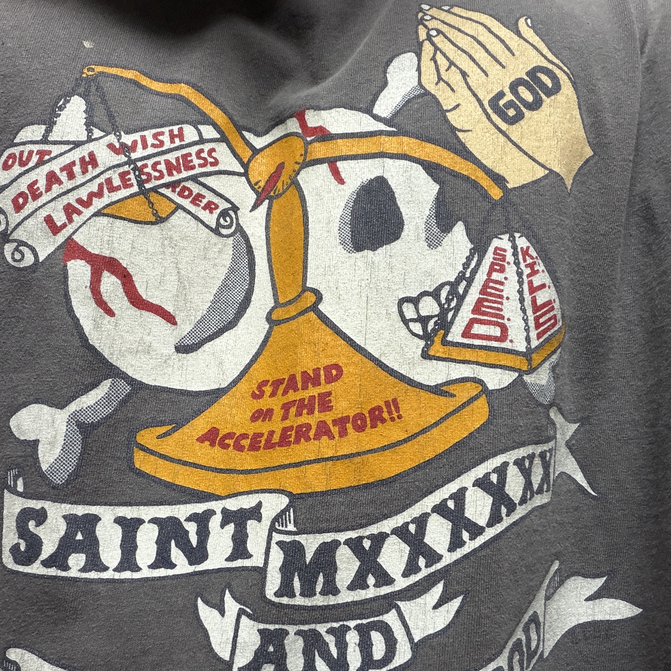 Neighborhood x Saint Mxxxxxx STHD Pray T-Shirt Black - 25SS 착용 스타일