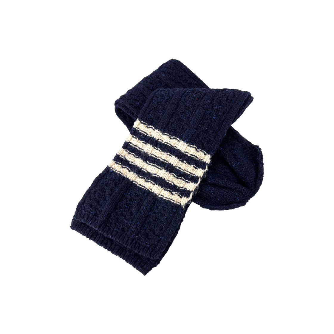 ITARFC5MDWLF Thom Browne Diagonal Stripe Hoodie Scarf Navy