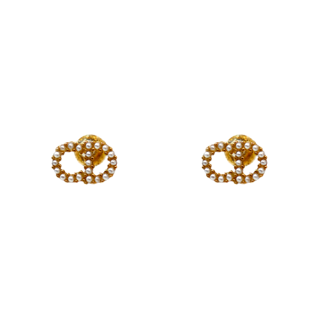 ITR2PJA7W5RT Dior Pearl Claire D Rune Gold Earrings A-B61067